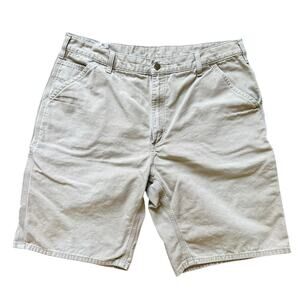 Carhartt Canvas Cargo Shorts Beige Men’s Relaxed Fit Workwear 38